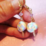 Lollipop Earrings, Pastel Swarovski Polymer Clay