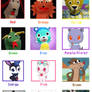 Favorite Animal Characters By Color 