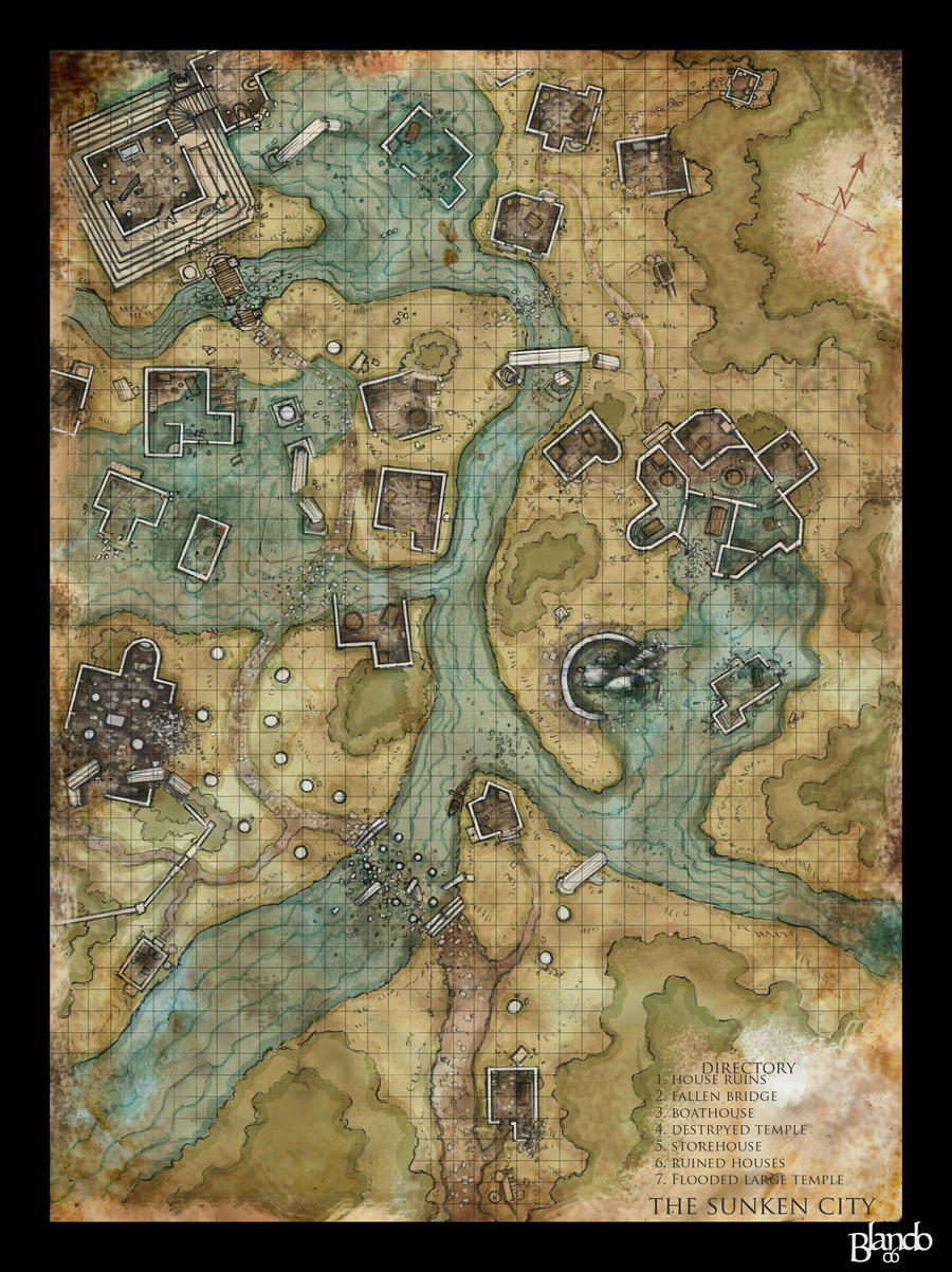 Dnd map: The Sunken City