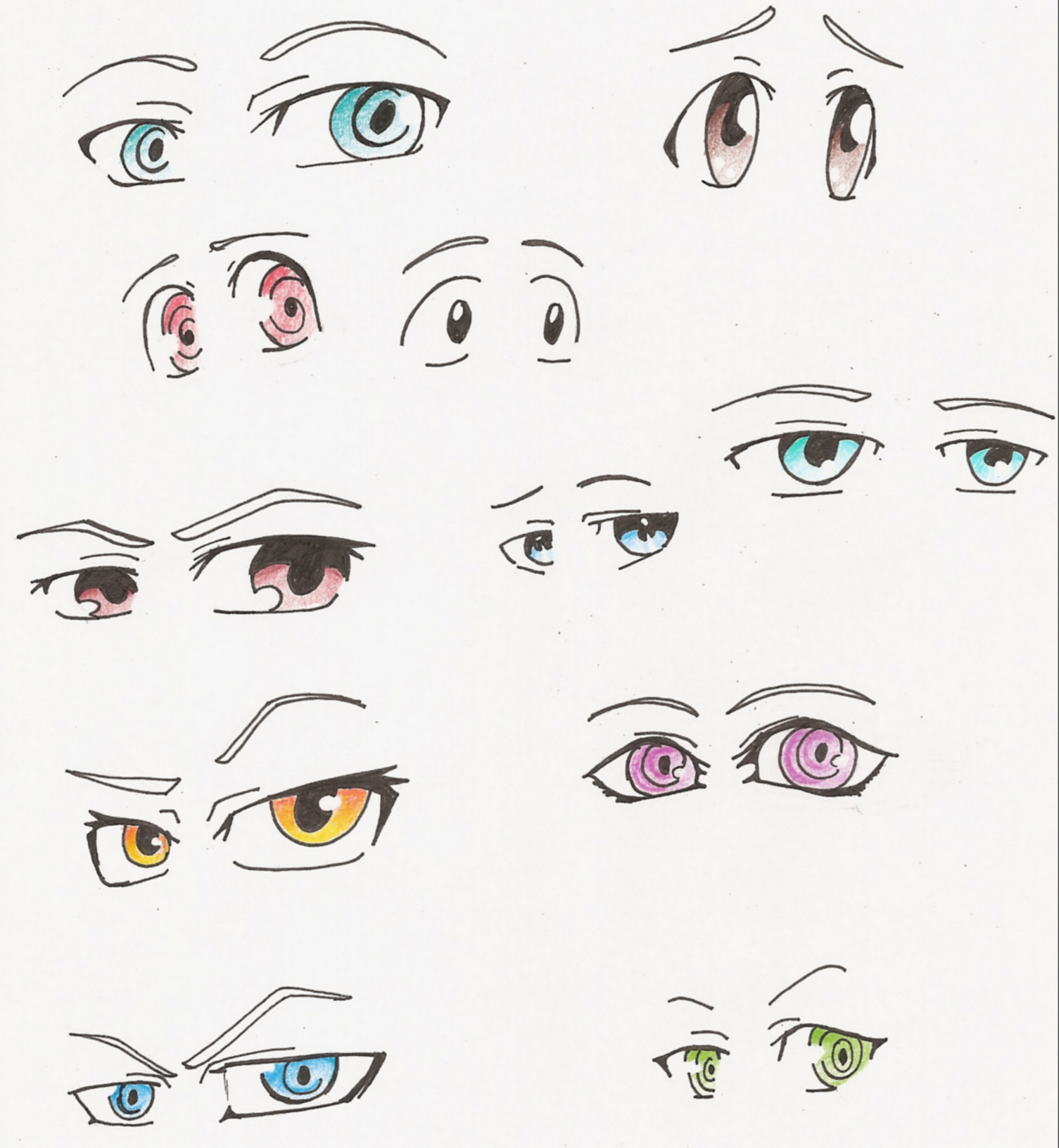 anime eyes male happy