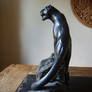 Woodcarver Black panther in bog oak