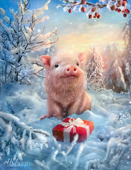 New Year's adventures of a little pig