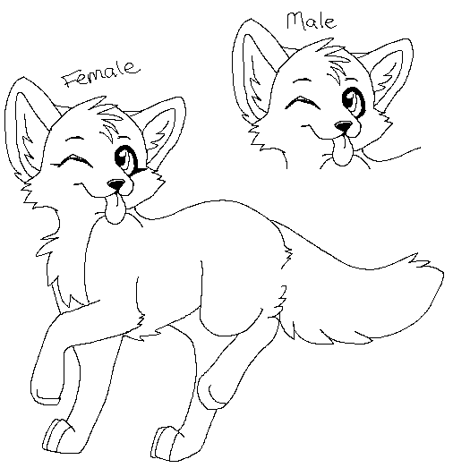 Fursuit Base Drawing Fox.