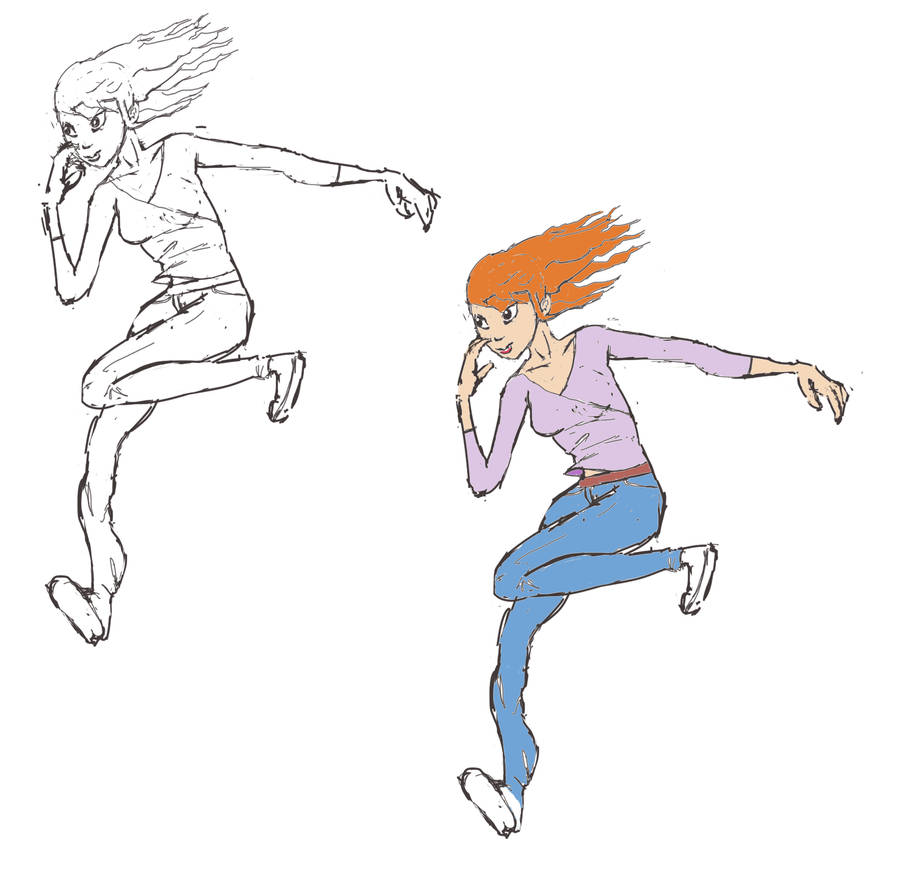 Deviantart Front View Running running girl by harunamiya on DeviantArt