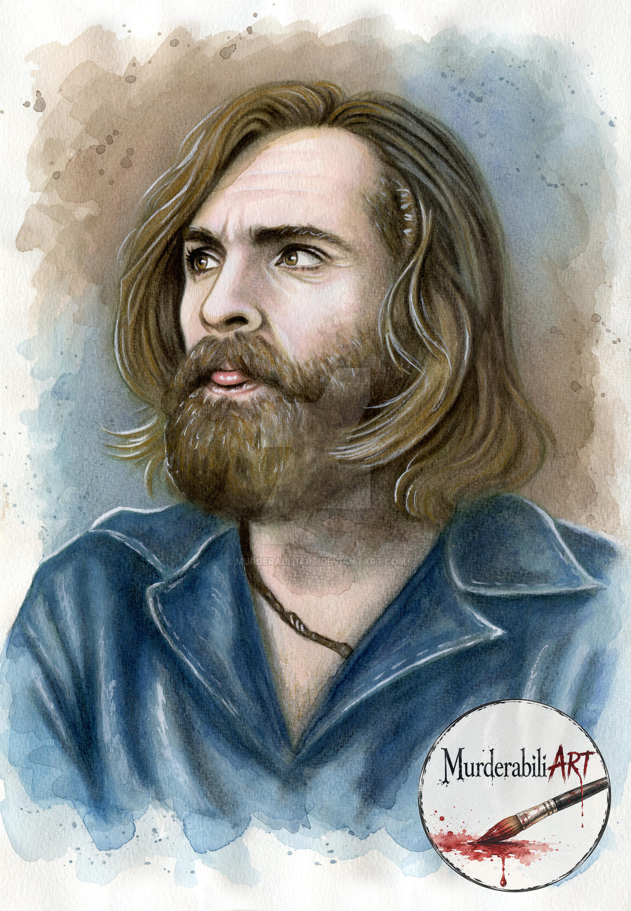 Charles Manson - Watercolor portrait