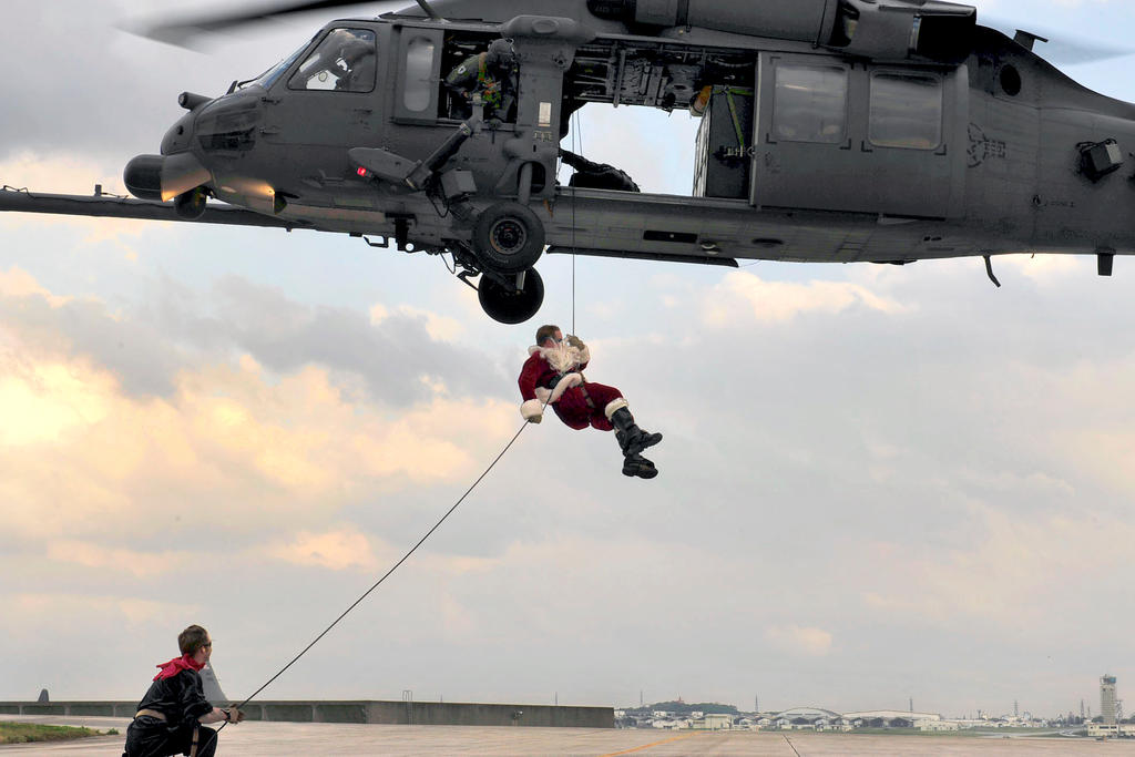 Santa Claus Rappels by MilitaryPhotos