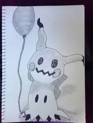 Mimikyu with a balloon