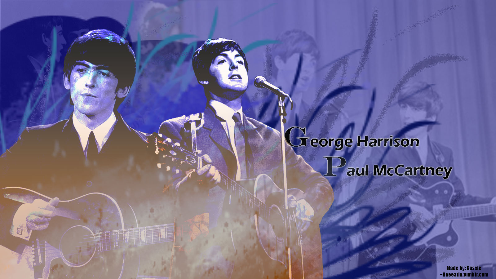 George Harrison and Paul McCartney Wallpaper