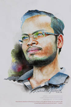 My Friend Arjun Singh - watercolor by Kamal Nishad