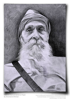 Old Man Pencil charcoal sketch by artist kamal