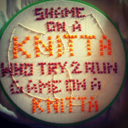 Shame on a knitta who try to run game on a knitta