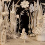 Alice in Wonderland book sculpture - close up