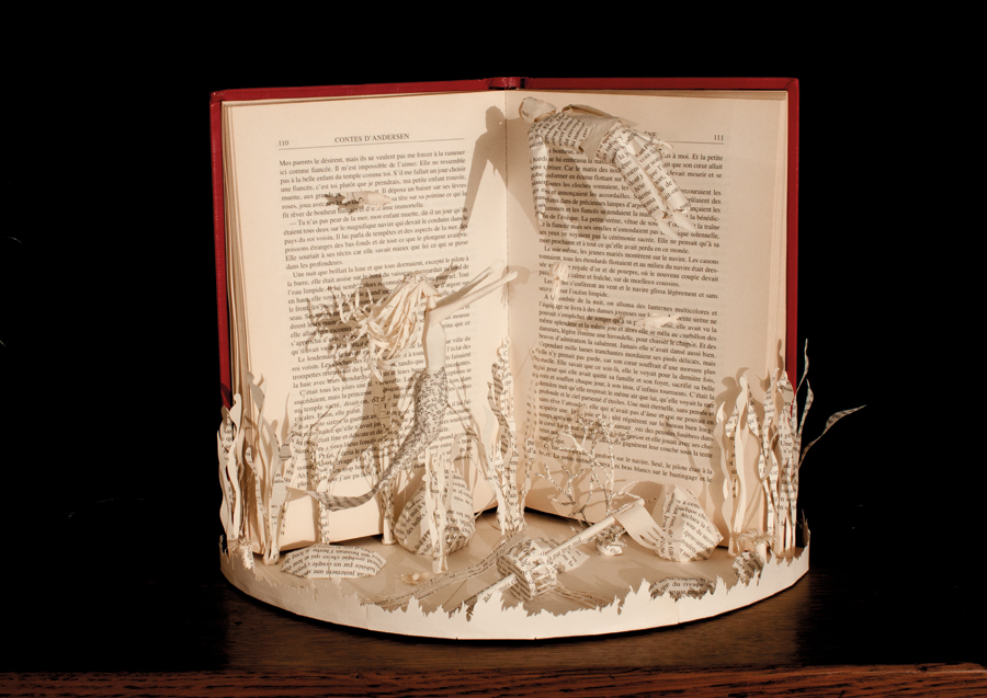 The Little Mermaid Book Sculpture