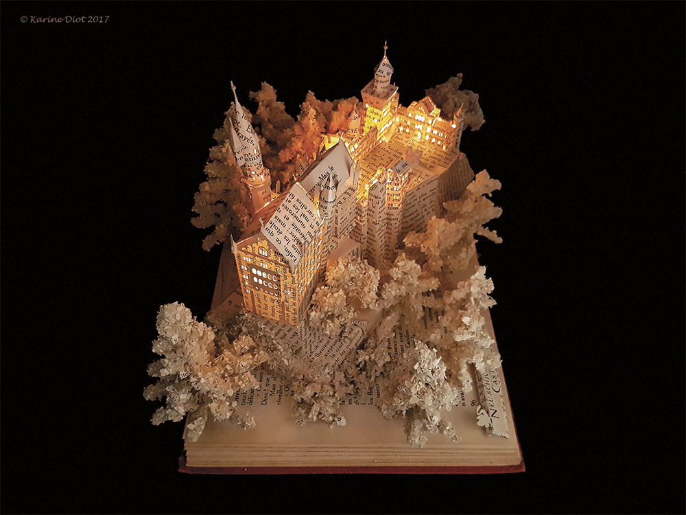 NEUSCHWANSTEIN CASTLE BOOK SCULPTURE SIDE VIEW