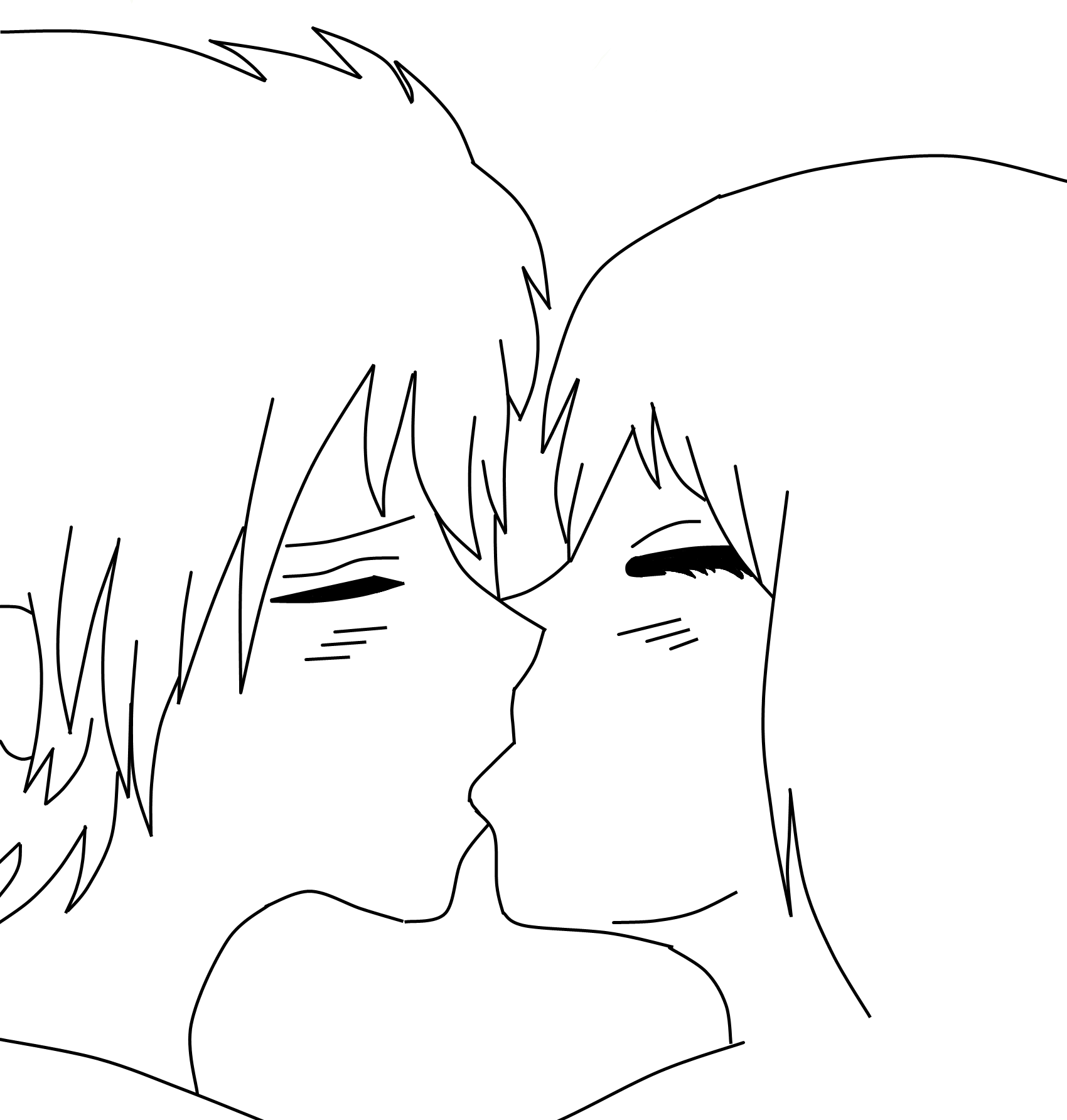 Clip Art Collection Of Free Drawing - Anime Couple Base Kissing , Free Transparent Clipart - ClipartKey