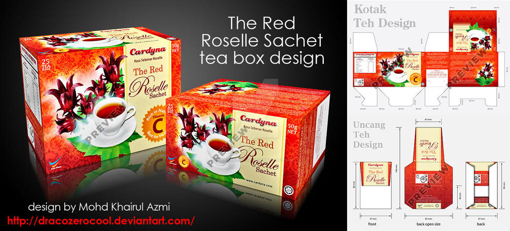 Roselle Tea Box - Final Design by dracozerocool on DeviantArt