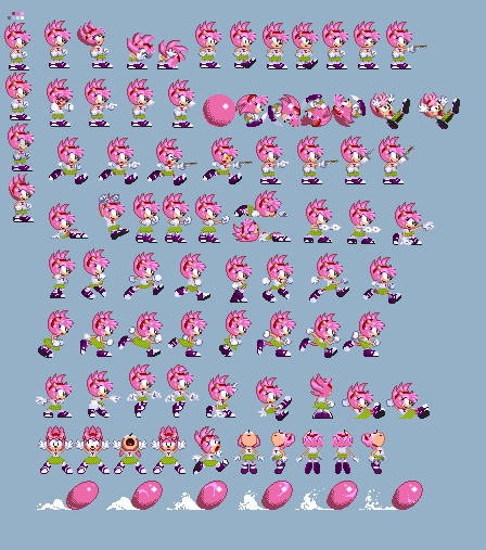 Sonic 3air Extra Slot Amy Rose sprites by fuzehug4 on DeviantArt