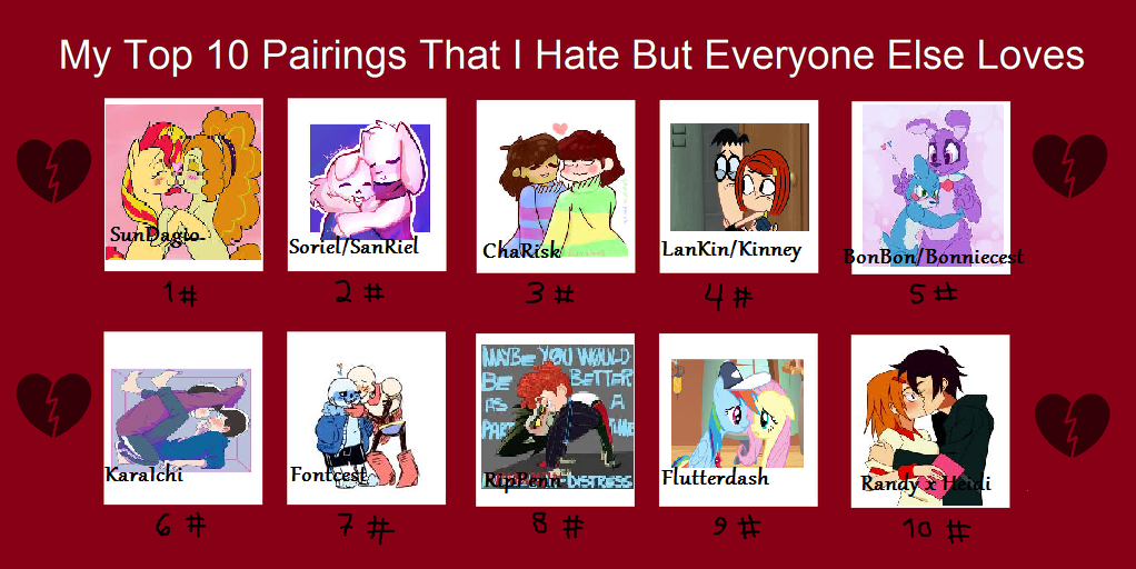 Top 10 Shippings I Hate But Everyone Else Loves