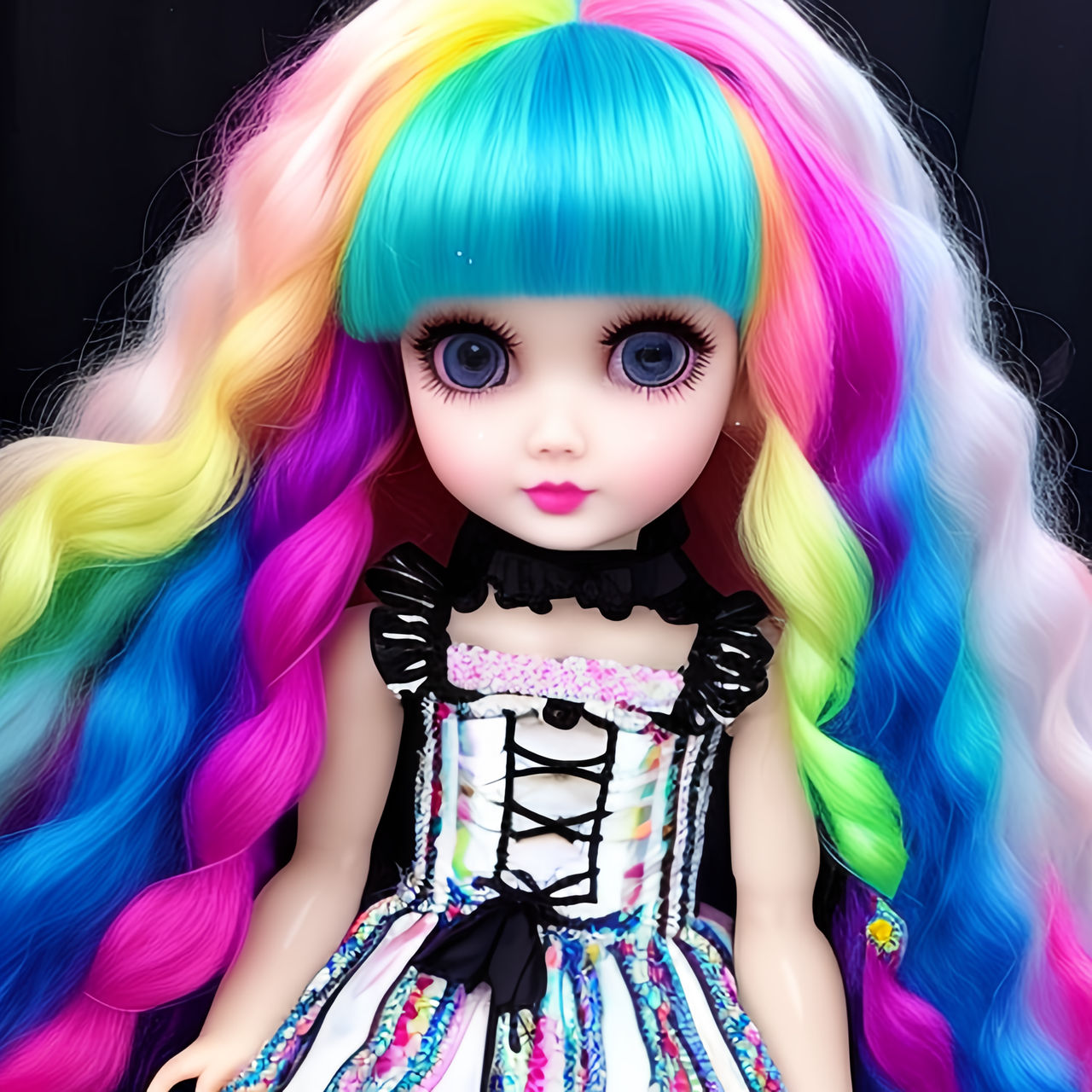Rainbow Doll by bisquedollcreations on DeviantArt