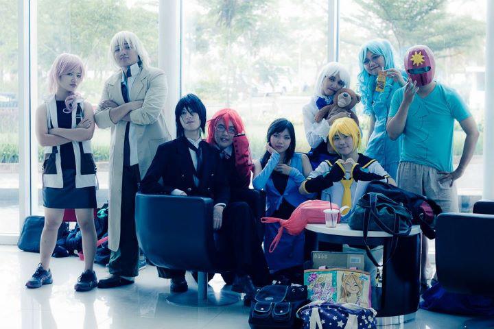 Cosplay team on break