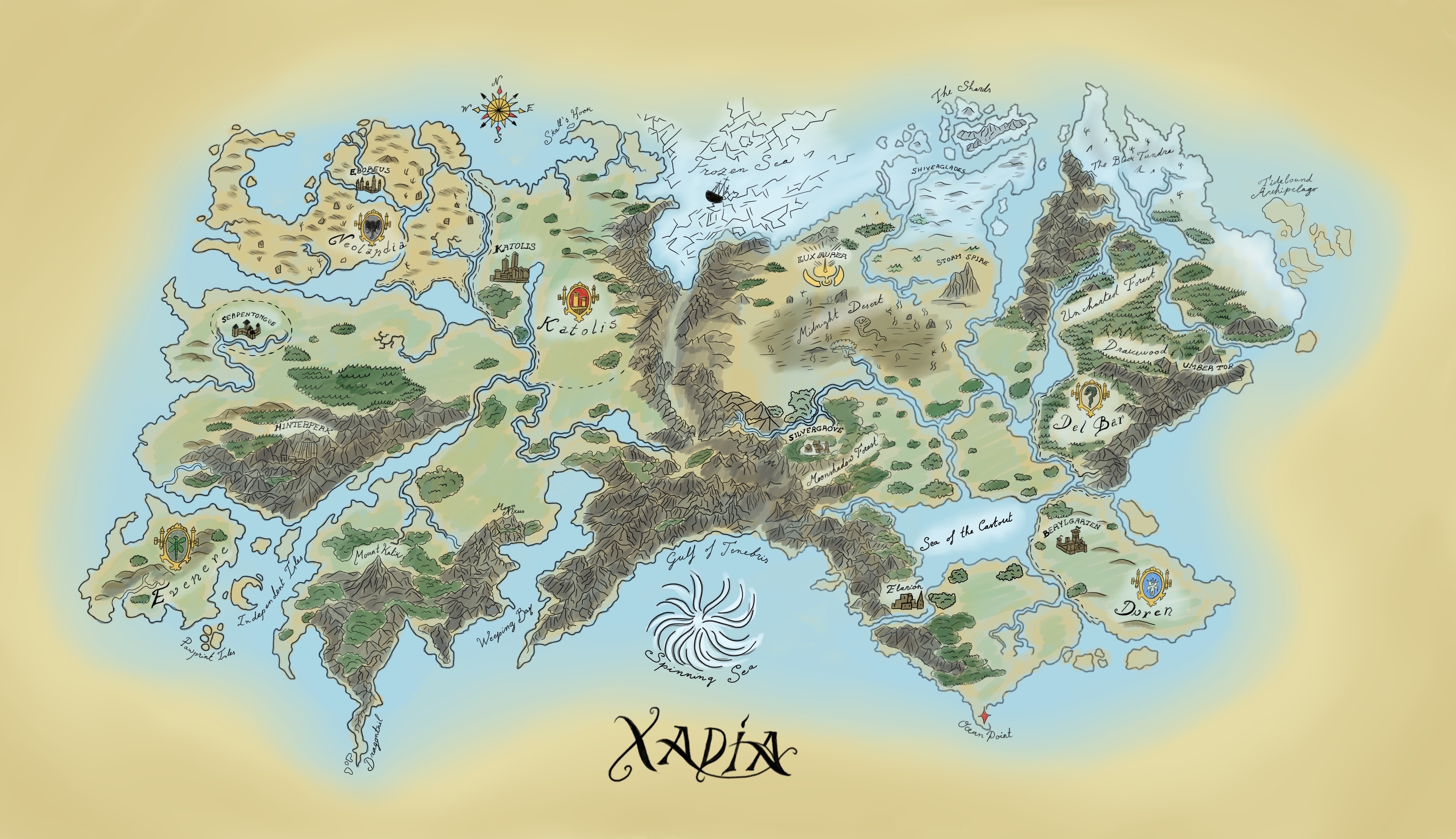 Alternate Map of Xadia by JozeeBird on DeviantArt