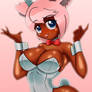 Dark skin neko girl ON A BUNNY SUIT