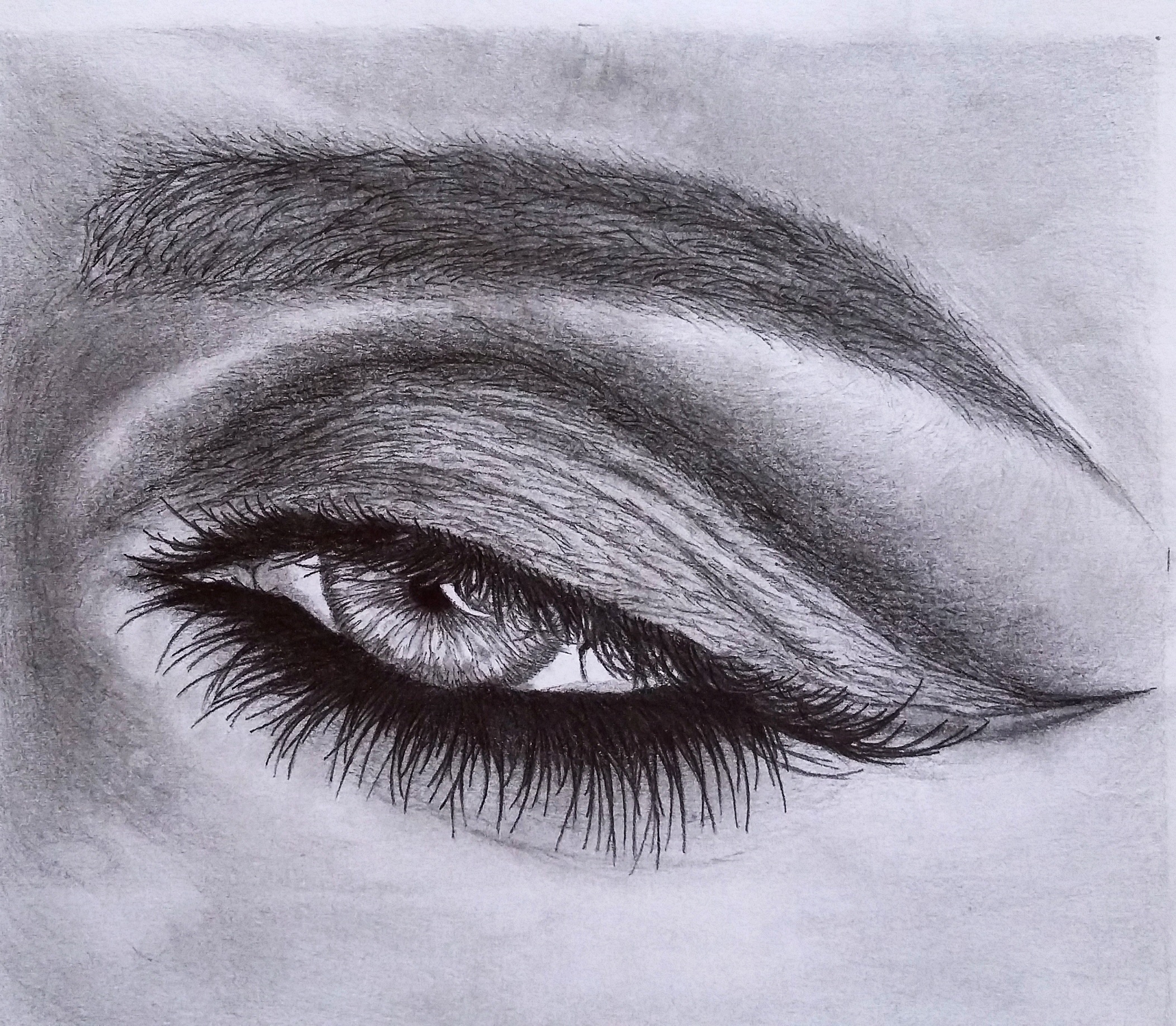 Unique Realistic Eye Drawing Pencil Sketch for Kids