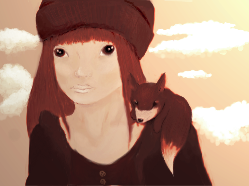 girl and her fox