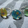 Swirly Glass Rings II