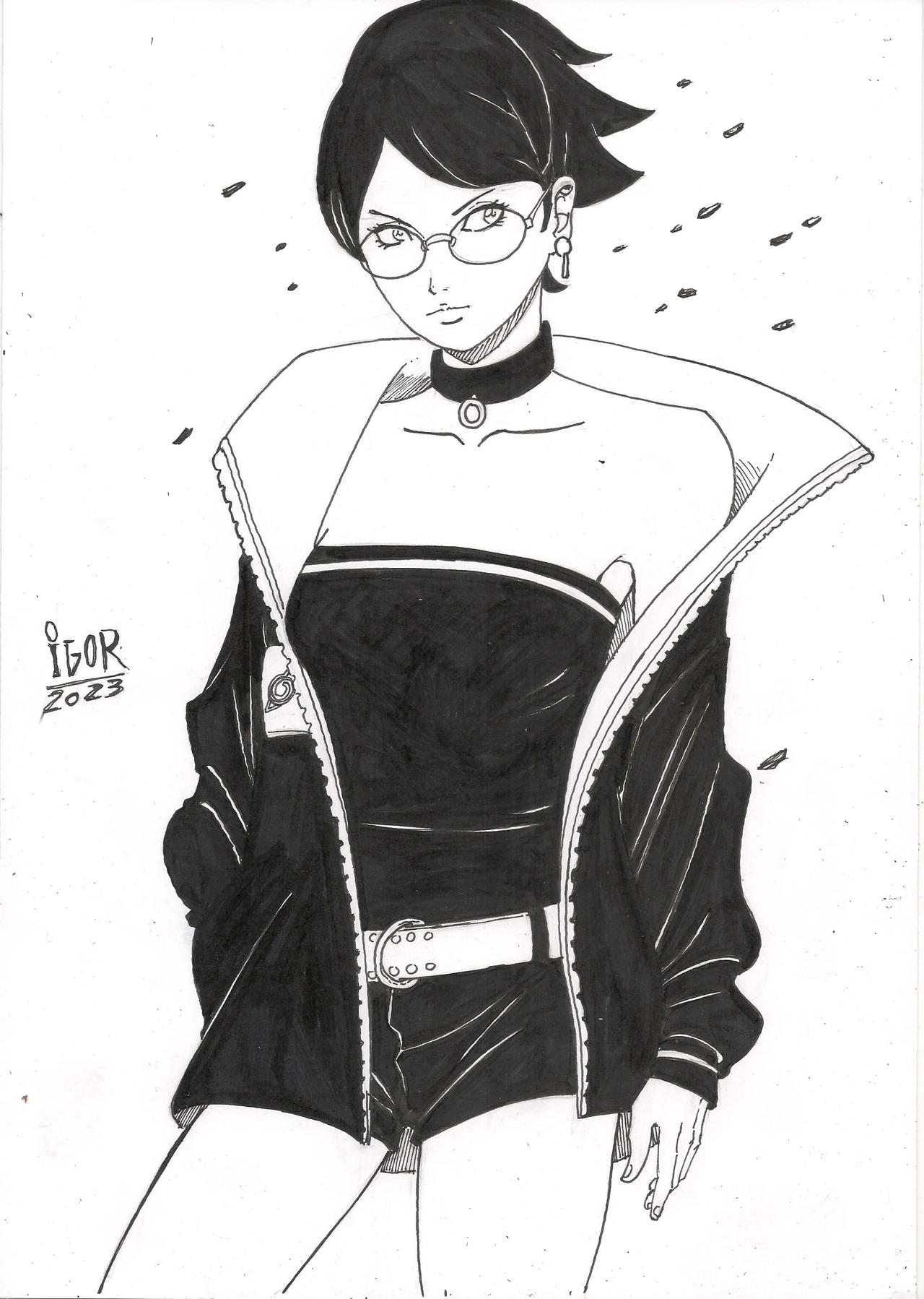 Sarada Uchiha Time-Skip Pinup 2023 by MarcosigorArt on DeviantArt