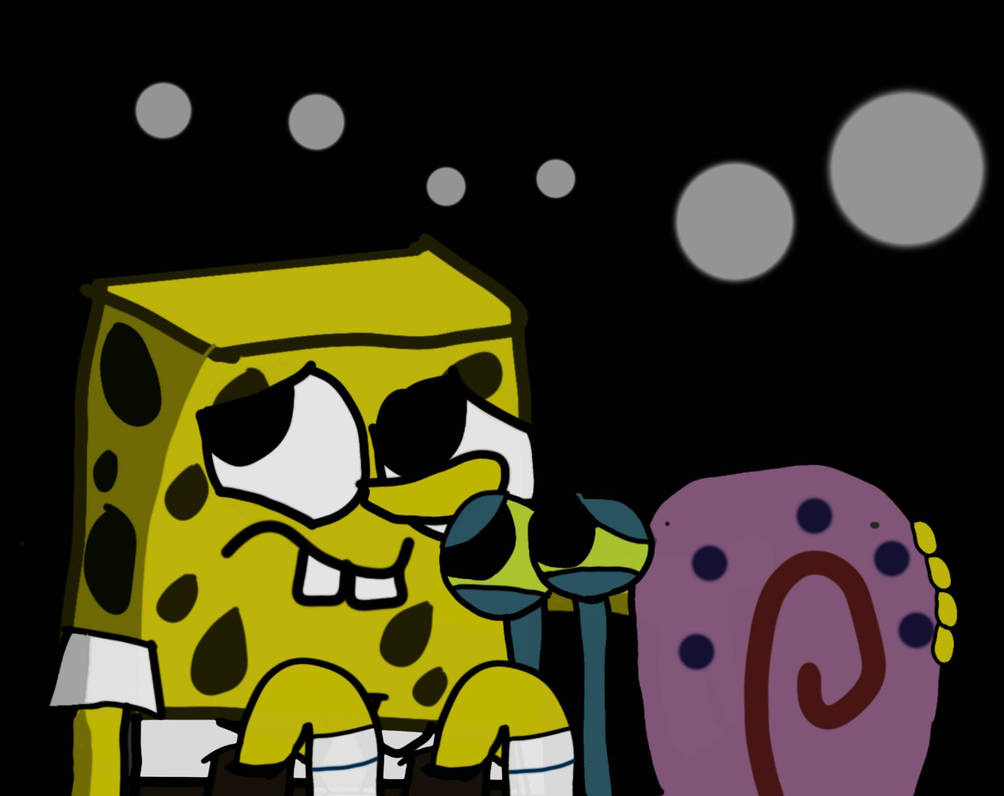 Spongebob and Gary in the dark by Quentin2008 on DeviantArt