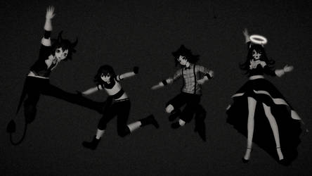 [MMD x BATIM] Jump!! (Bendy, Edgar, Boris, Alice)