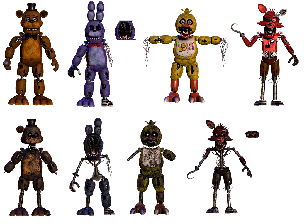 Withered and Ignited Classic animatronics by Taptun39 on DeviantArt