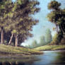 Landscape and water oil paint.