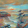 Sunset Seascape Oil Paint