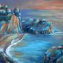 Sunset seascape 2 oil paint