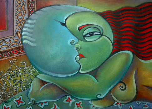 The kiss oil paint