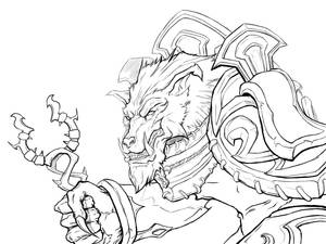 Worgen Priest Lineart