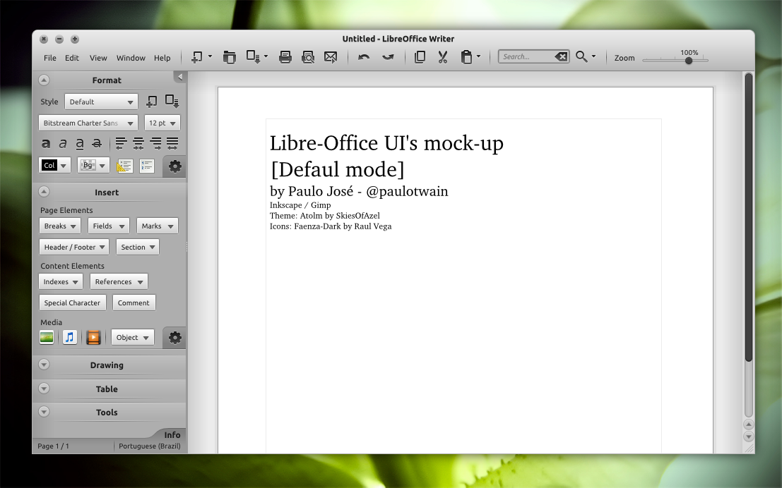 LibreOffice UI Mock-up light 1 by pauloup