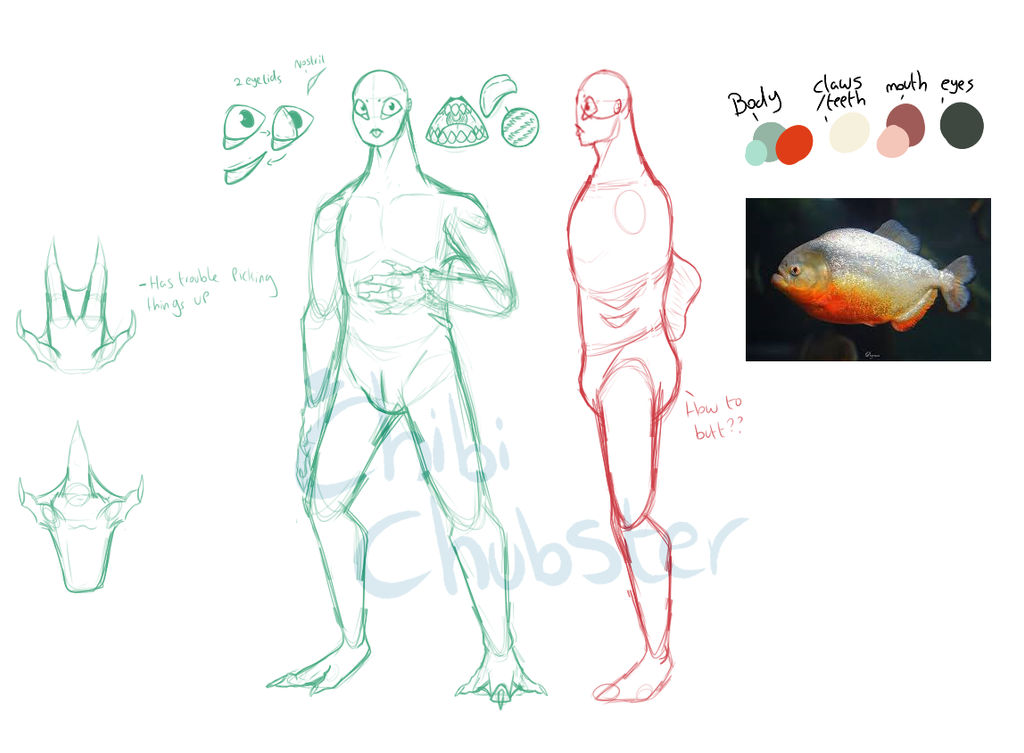 Fishman oc (Sketch/Wip) by MinishFlea on DeviantArt