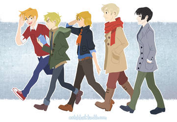 Hetalia Winter Stroll by ParadoxParade