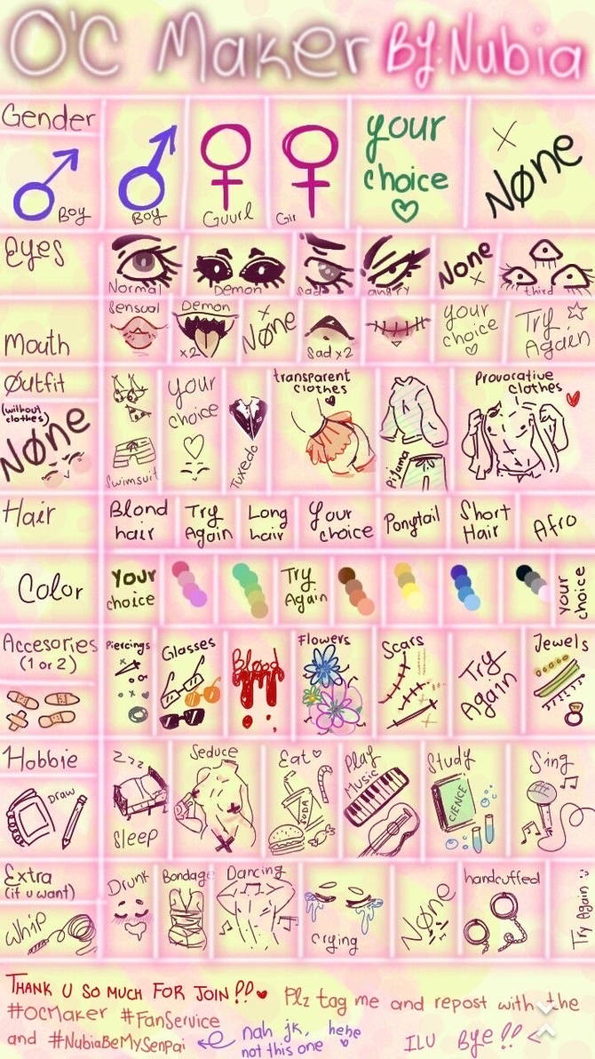 Make Inoc Help Me Make An OC by ArtistQueenLovesArt on DeviantArt