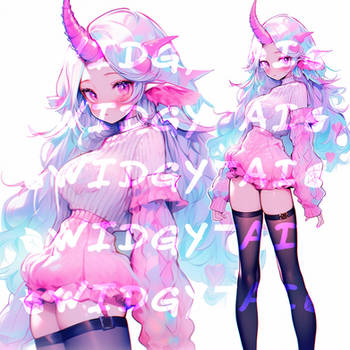 Single Horned Monster Girl AI Adopt - $6 - OPEN