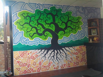 Wallart at reception desk