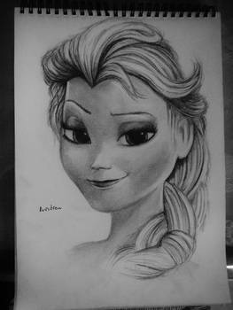 Elsa From Frozen Drawn By: Me Andrew ^-^