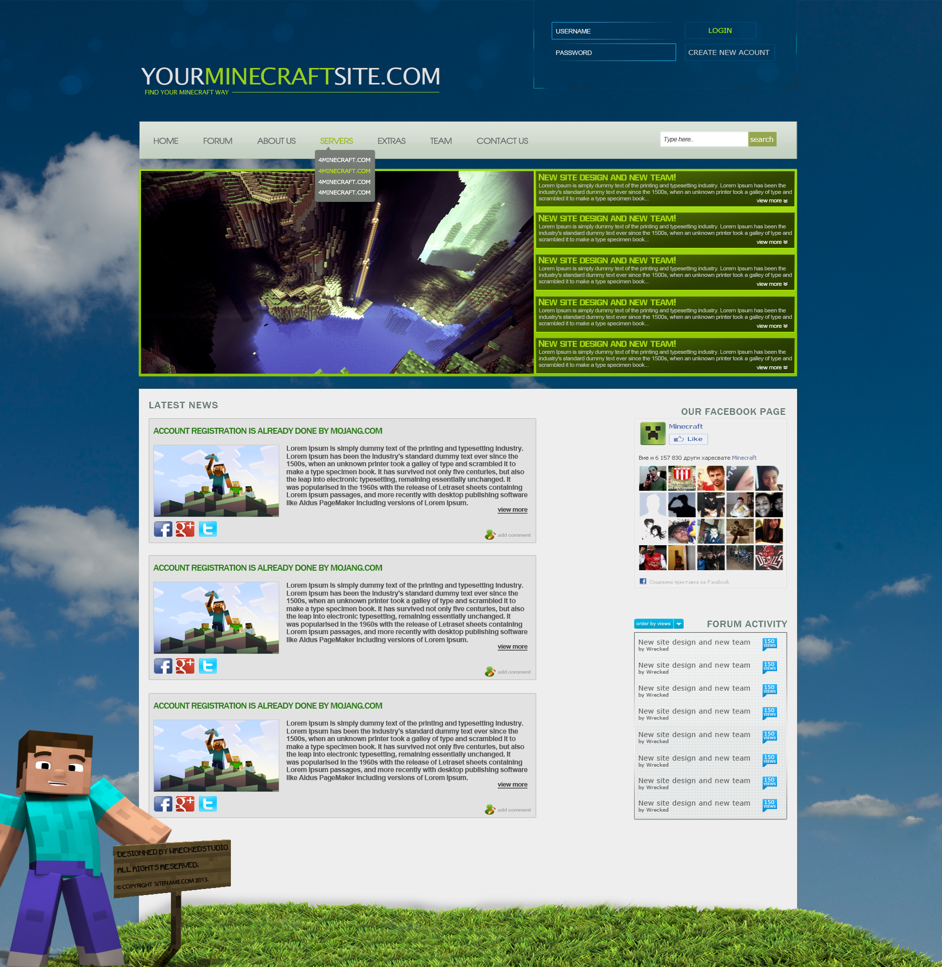 ULTIMATE Minecraft WEB Design [FOR SALE]