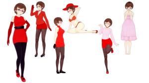 Woman in red - base clothes