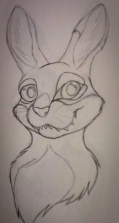 Creepy Rabbit Drawing Base Creepy bunny sketch by puppykittons on DeviantArt
