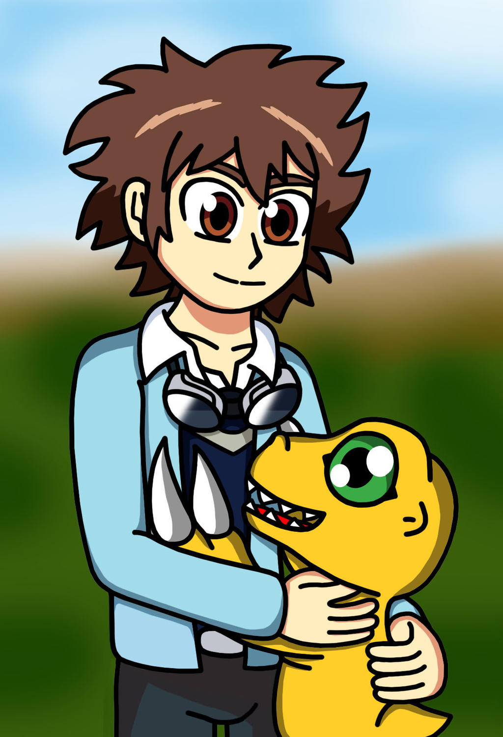 Tai and Agumon - Digimon Tri by RenatoDesenhista on DeviantArt