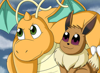 Eevee and Dragonite